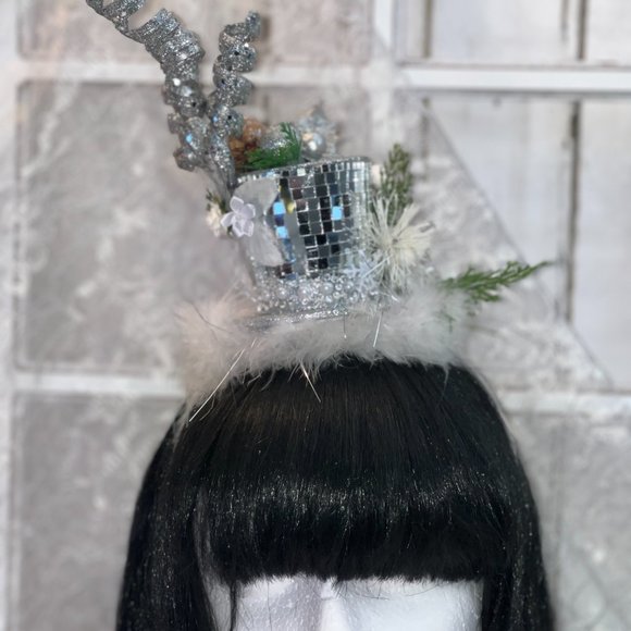 Christmas Mirrored Mini Top hat Headband, Tacky Christmas Party, Ugly Sweater Ch main image 7